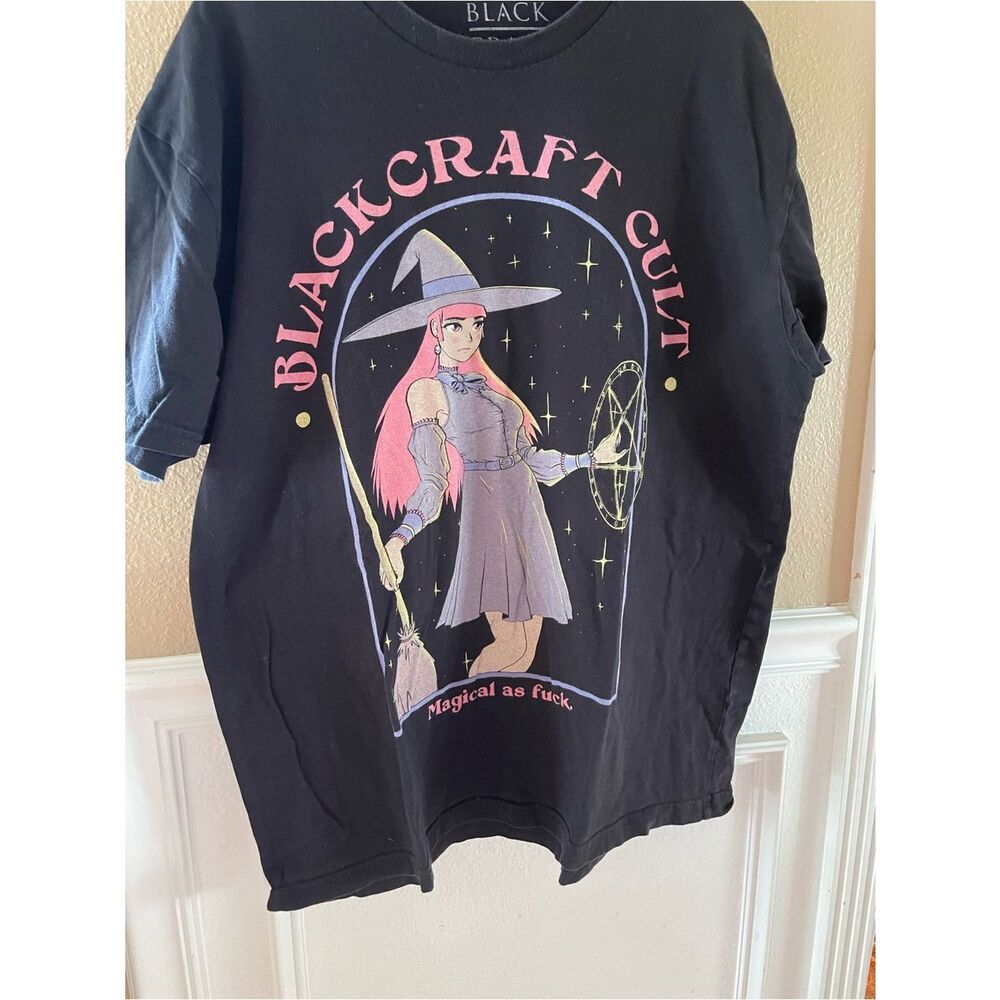 Blackcraft Cult Witch Graphic Tee - Black with Pink Accents Magical As Fuc$ - Picture 3 of 14
